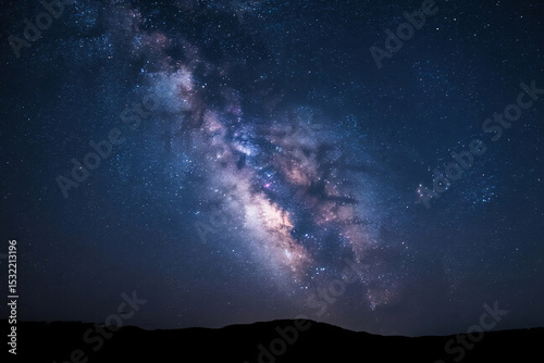 Silhouette Landscape Beneath Milky Way
