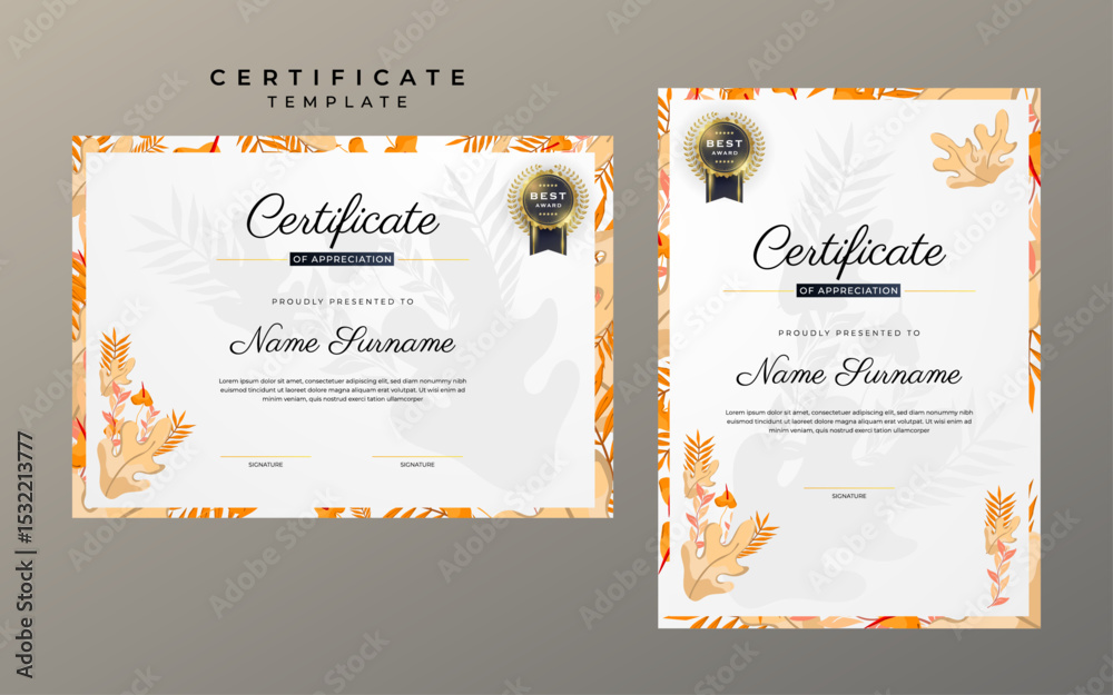 Elegant Minimalism Two Page Certificate Template