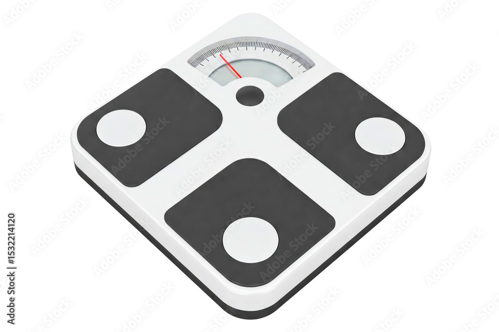 Fototapeta premium Analog bathroom scale for weight measurement isolated on a transparent background