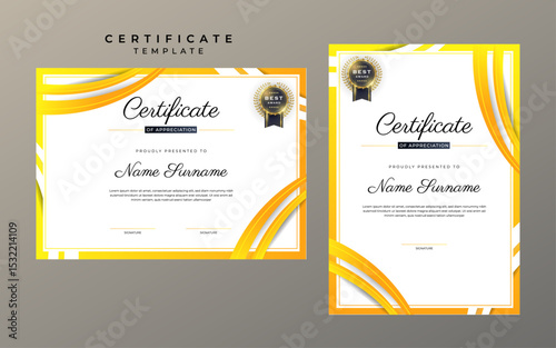 Two page certificate of achievement template for award