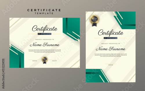 Two page certificate of achievement template for award