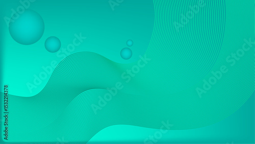 Abstract background with wavy lines cyan color