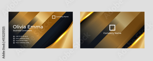 Elegant modern black and gold business card