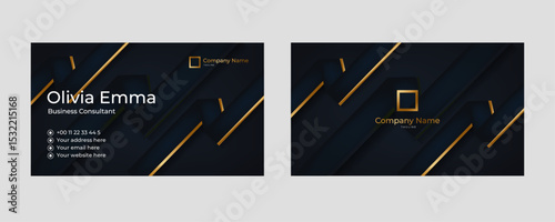 Elegant modern black and gold business card