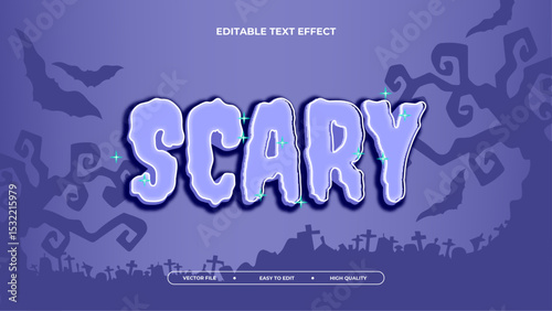 Cartoon art typography lettering 3D horror design