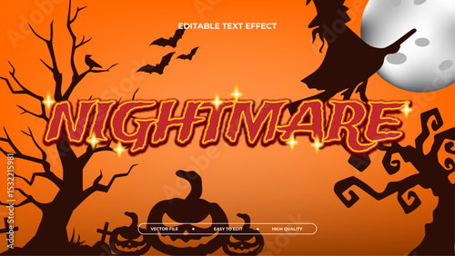 Cartoon art typography lettering 3D horror design