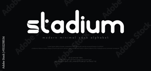 Abstract modern urban alphabet font. Digital abstract futuristic, logo, music, sport, minimal technology typography. Simple numeric vector illustration
