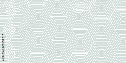 Geometric fine abstract hexagonal background. Seamless modern blue and white pattern