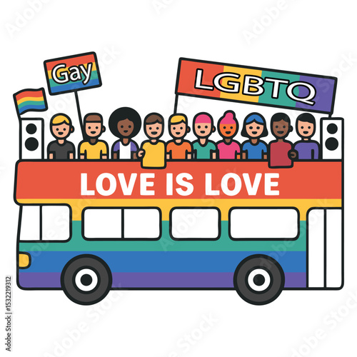 The Bus Has The Word Love Is Love On The Side