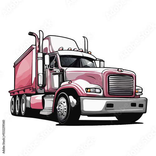 semi truck vector illustration isolated on with background ai generated