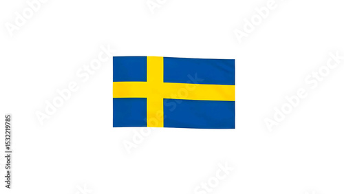 Waving Swedish Flag A Symbol of Nordic Heritage and History - High-Resolution Image