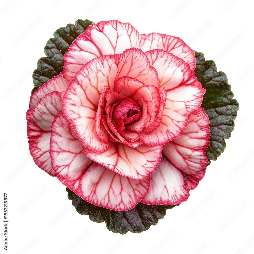 Fototapeta premium Begonia Rex, Hand Holding Begonia Rex Merry Christmas, isolated on transparent background