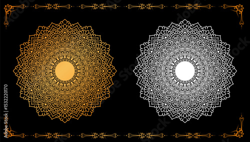 Mandela vector design. luxury ornamental mandala design background in gold color