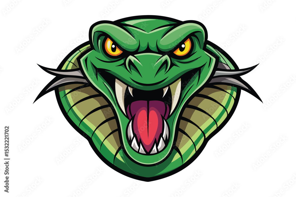 Obraz premium Snake head mascot logo vector elements, snake cartoon face clipart illustration.