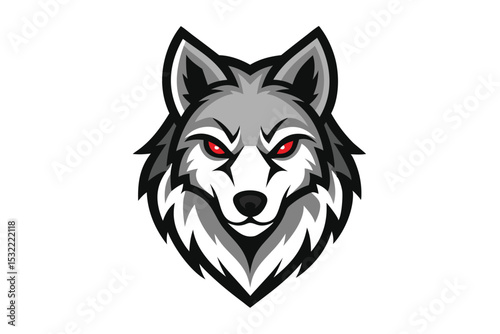 a wolf head mascot logo vector elements, wolf cartoon face clipart illustration.