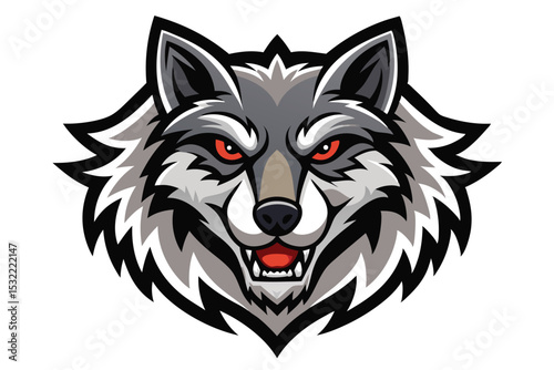 a wolf head mascot logo vector elements, wolf cartoon face clipart illustration.