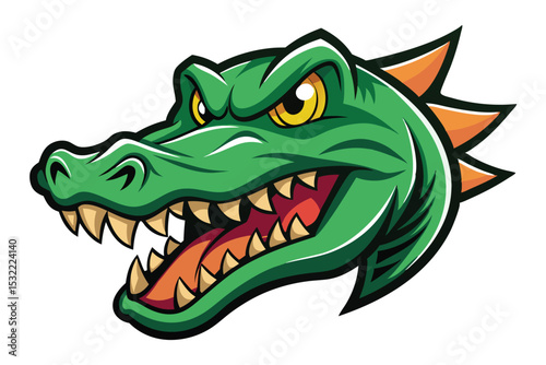 Crocodile head head mascot logo vector elements, crocodile cartoon face clipart illustration.