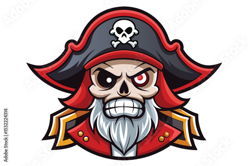 Dead pirate head mascot logo vector elements,  dead pirate cartoon face clipart illustration.