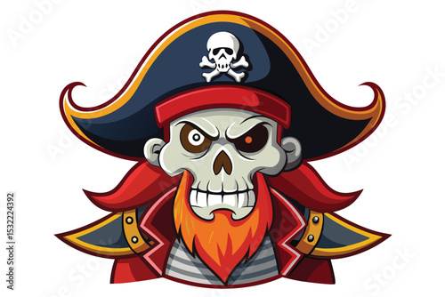 Dead pirate head mascot logo vector elements,  dead pirate cartoon face clipart illustration.