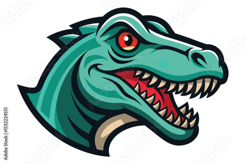 Dinosaur head mascot logo vector elements, dinosaur cartoon face clipart illustration.