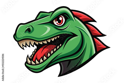 Dinosaur head mascot logo vector elements, dinosaur cartoon face clipart illustration.