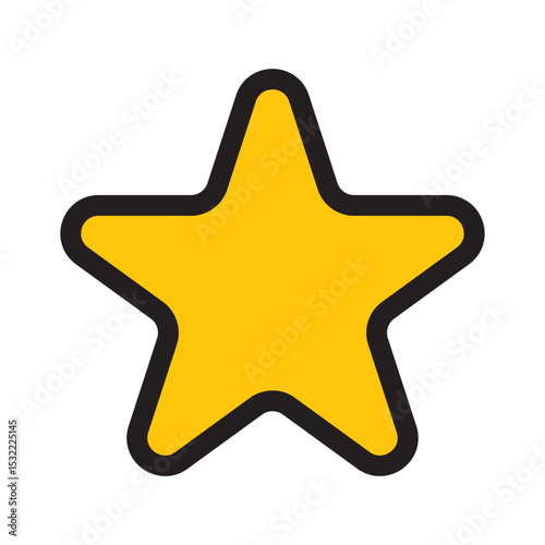 yellow cartoon star icon symbol vector flat