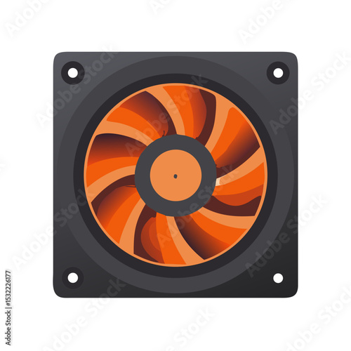 computer fan isolated on white background