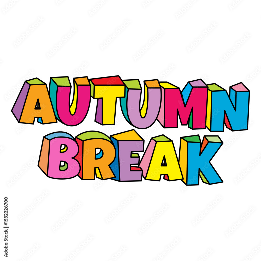 Fototapeta premium autumn break text design vector on white background