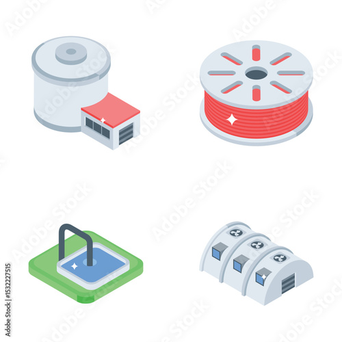 Check out our premium pack of industrial icon in isometric style