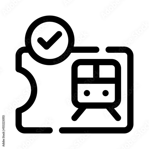 Train ticket line icon