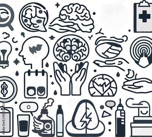 Mental Health Illustration Pack – Clean Vector Design