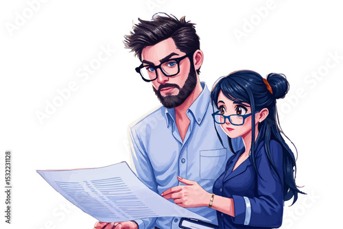 Loving Father Reading Book with Smart Daughter at Home – Family Bonding and Education Vector Illustration.