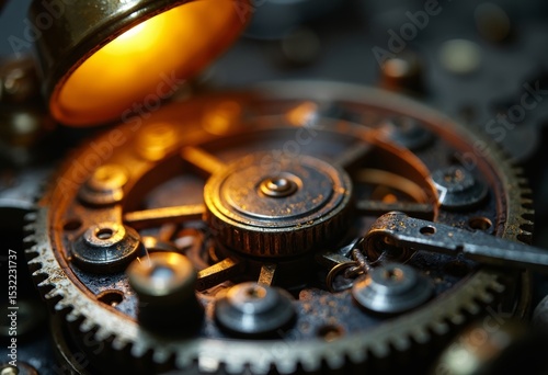 Close up image of mechanical gears