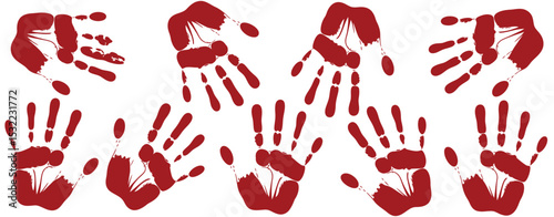 Bloody Handprints Seamless Pattern Halloween Design