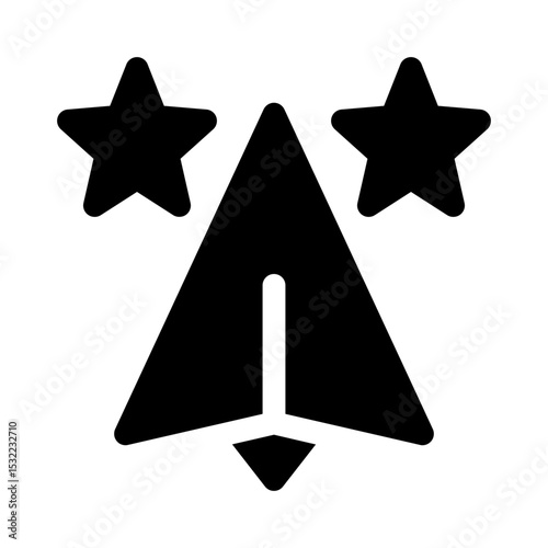 Paper plane glyph icon