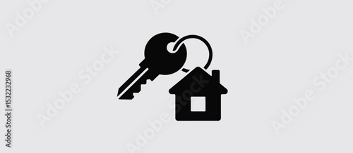 House Key Icon Real Estate Home Ownership Symbol