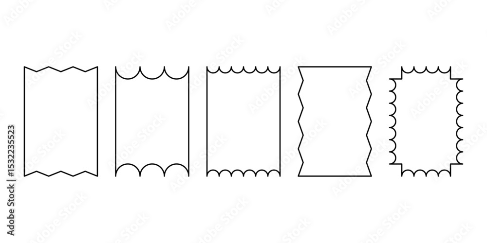 Plaque Outline Templates Set - Decorative Vector Frames. A set of five elegant and versatile blank plaque or label outline templates.