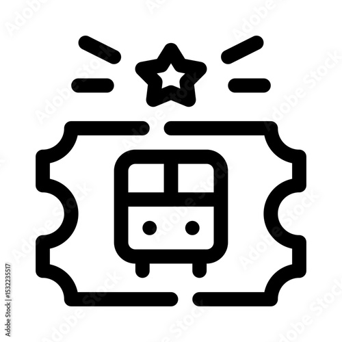 Bus ticket line icon