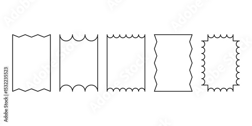 Plaque Outline Templates Set - Decorative Vector Frames. A set of five elegant and versatile blank plaque or label outline templates.