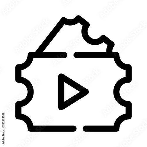 Movie ticket line icon