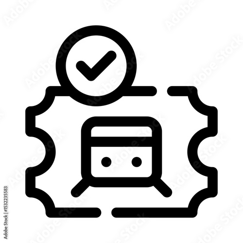 Train ticket line icon
