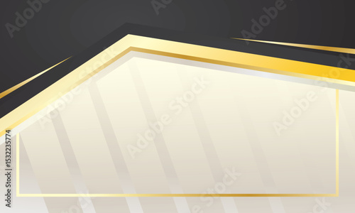 Black gold abstract geometric for certificate background