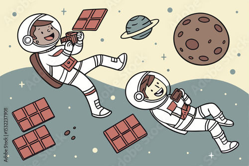 Chocolate in Space - Sci-Fi Illustration