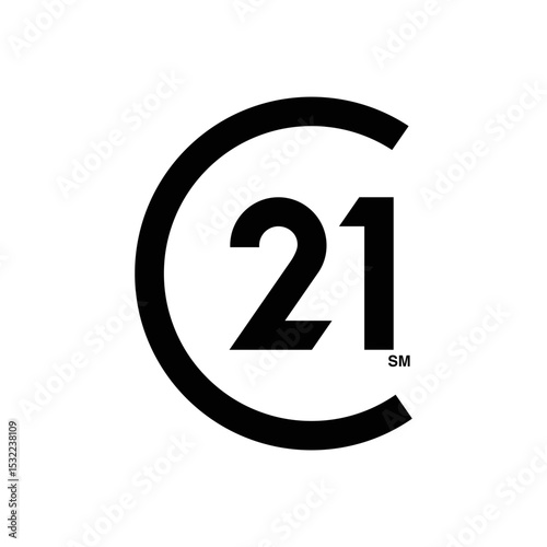 21 Century SM Black Icon Vector logo sign