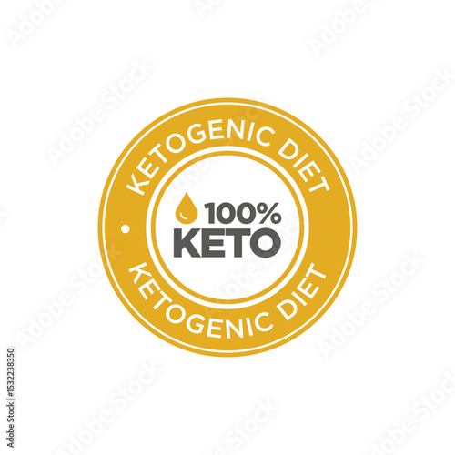 100% KETO KETOGENIC ICON VECTOR LOGO