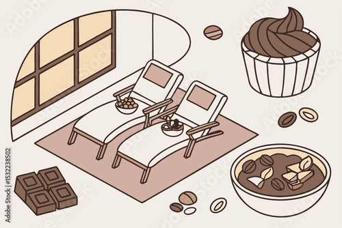 Chocolate Spa Retreat - Relaxing Vector