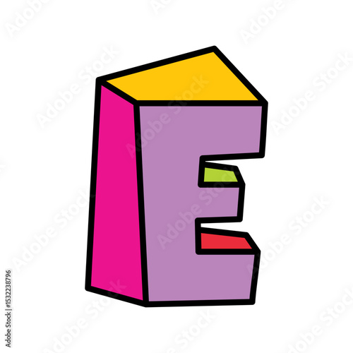 letter E logo vector colorful playful isolated on white background