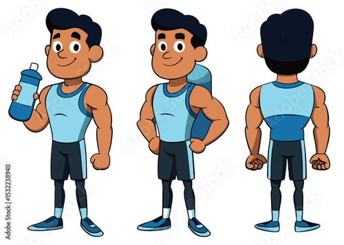 Sporty Character Turnaround Reference Sheet