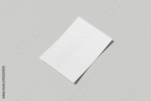 Blank paper brochure on grey background