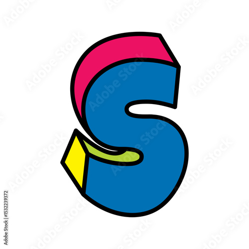 letter S logo vector colorful playful isolated on white background
